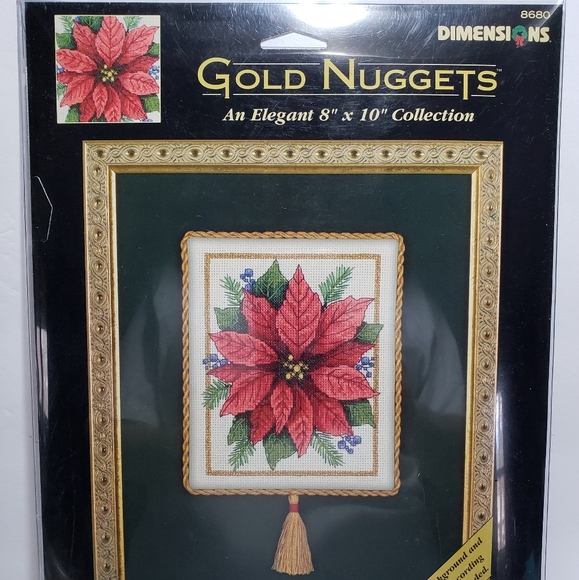 Poinsettia Golden Nuggets cross stitch kit new - Picture 1 of 2